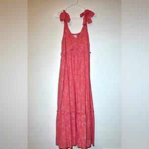 Time and Tru Floral Maxi Dress Linen Blend